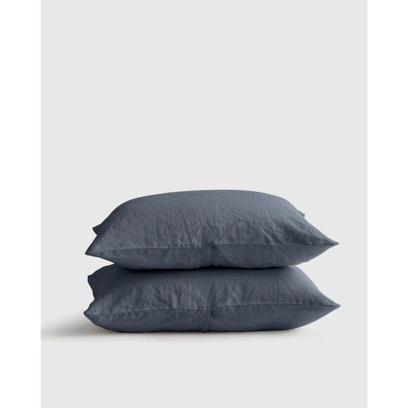 Quince Other - NWT Quince European Linen Pillow Shams Set of 2 King Nightfall Blue Bedding